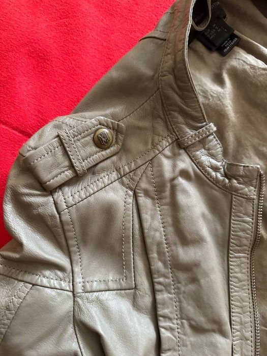 Куртка коротка шкіряна, натуральна шкіра Mango