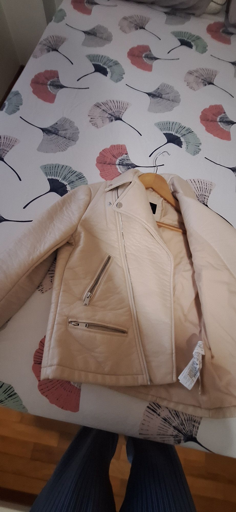 Bomber jacket zara basic bege ecopele