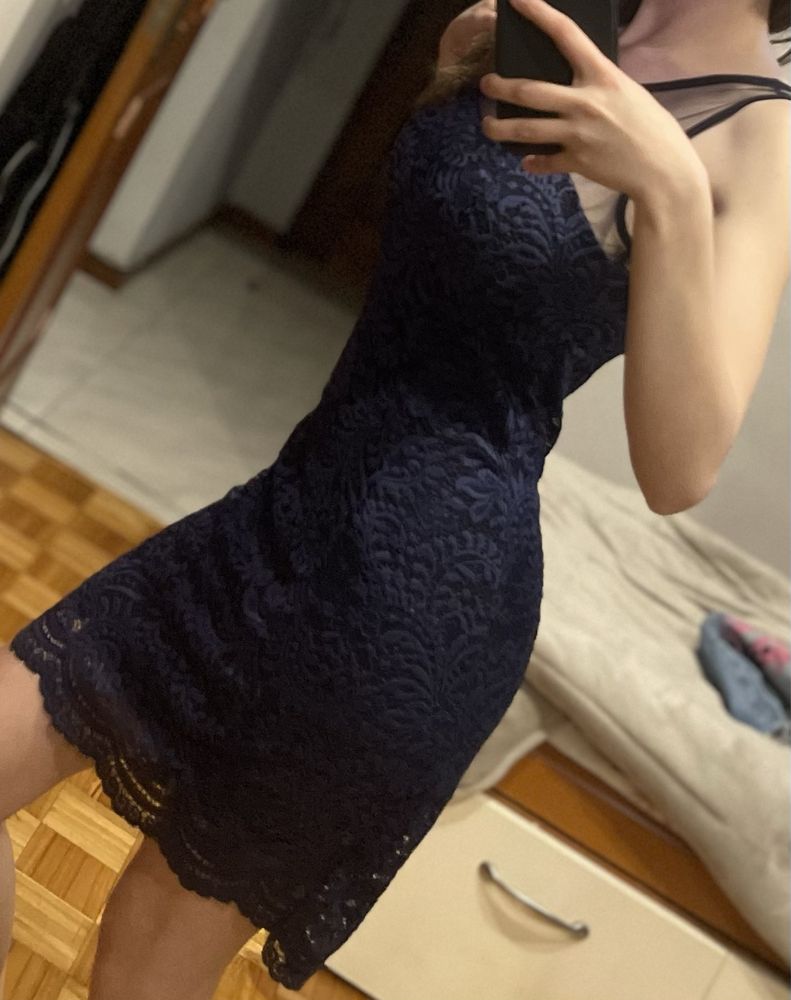 Vestido azul escuro