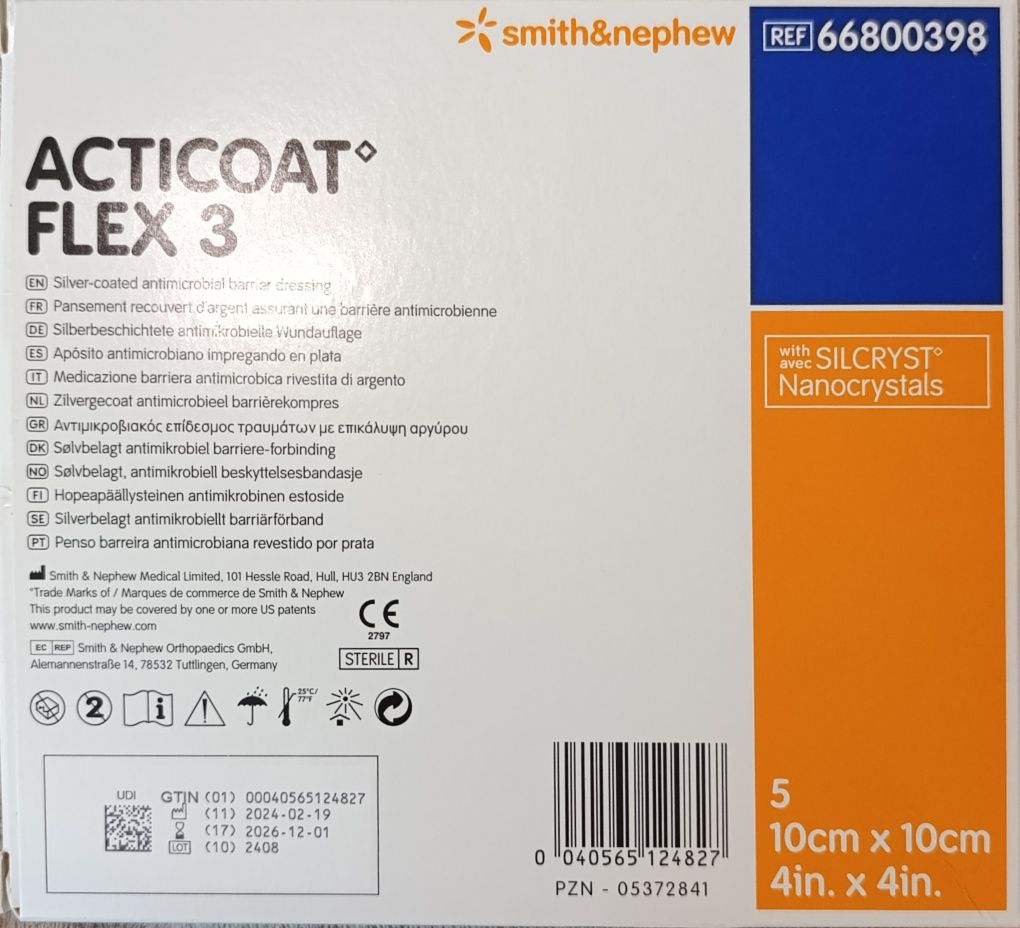 Opatrunek Acticoat Flex 3