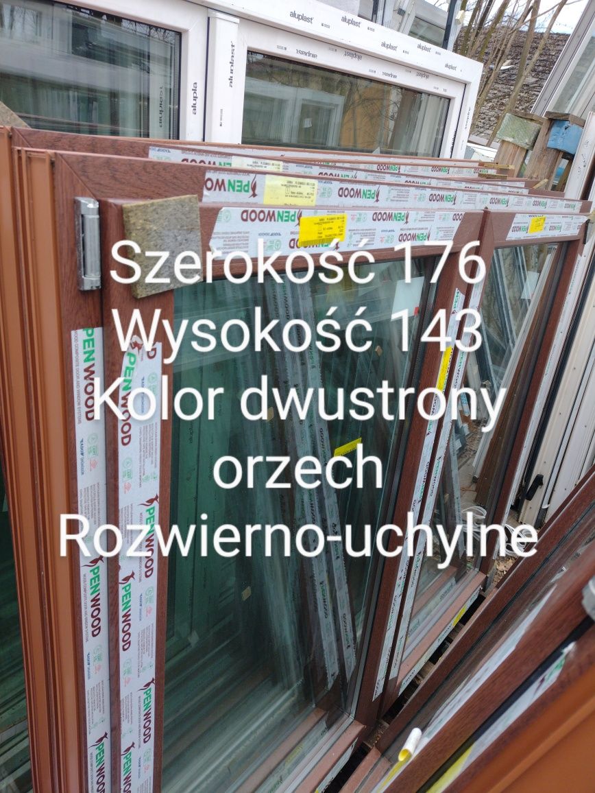 Drzwi złoty dąb niski próg aluminiowy Rozwierno-uchylne