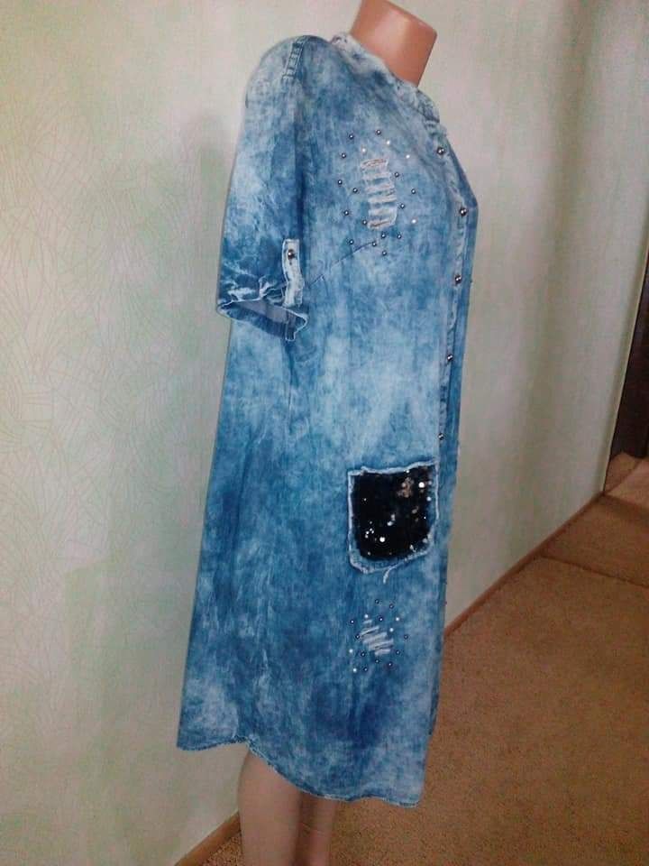 Продам джинсовый халат(Турция) , 54размер