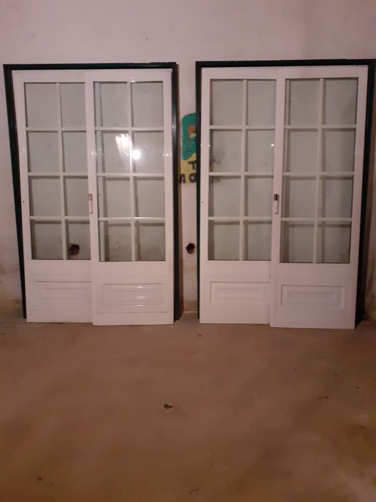 Portas vidro duplo de aluminio