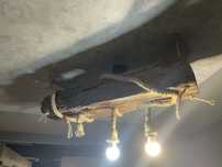 Żyrandol loft deska lina jutowa lampa