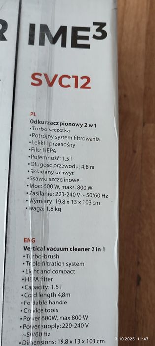 Prime3 Odkurzacz pionowy ręczny bezworkowy czarny