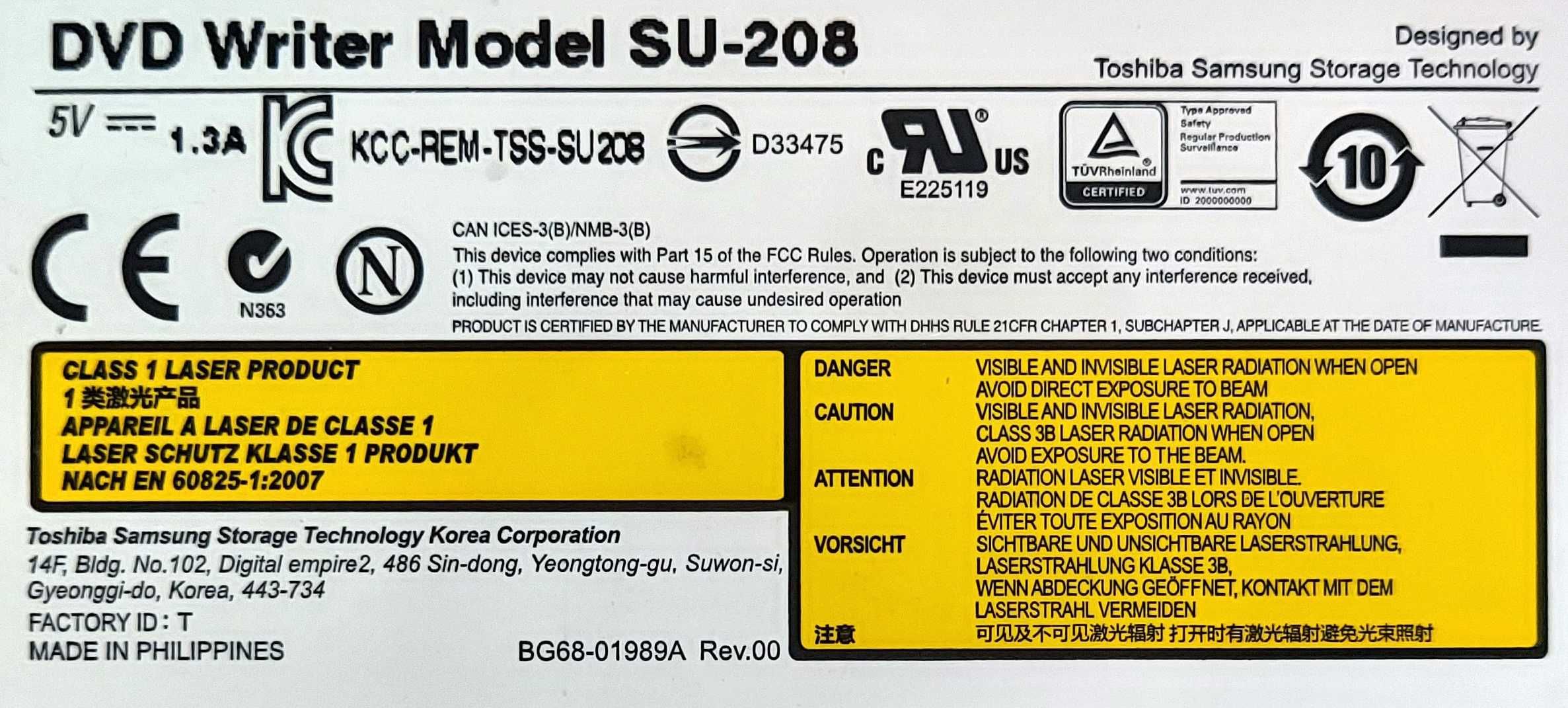 SAMSUNG DVD-RW USB - przenośna zewnętrzna nagrywarka DVD/CD