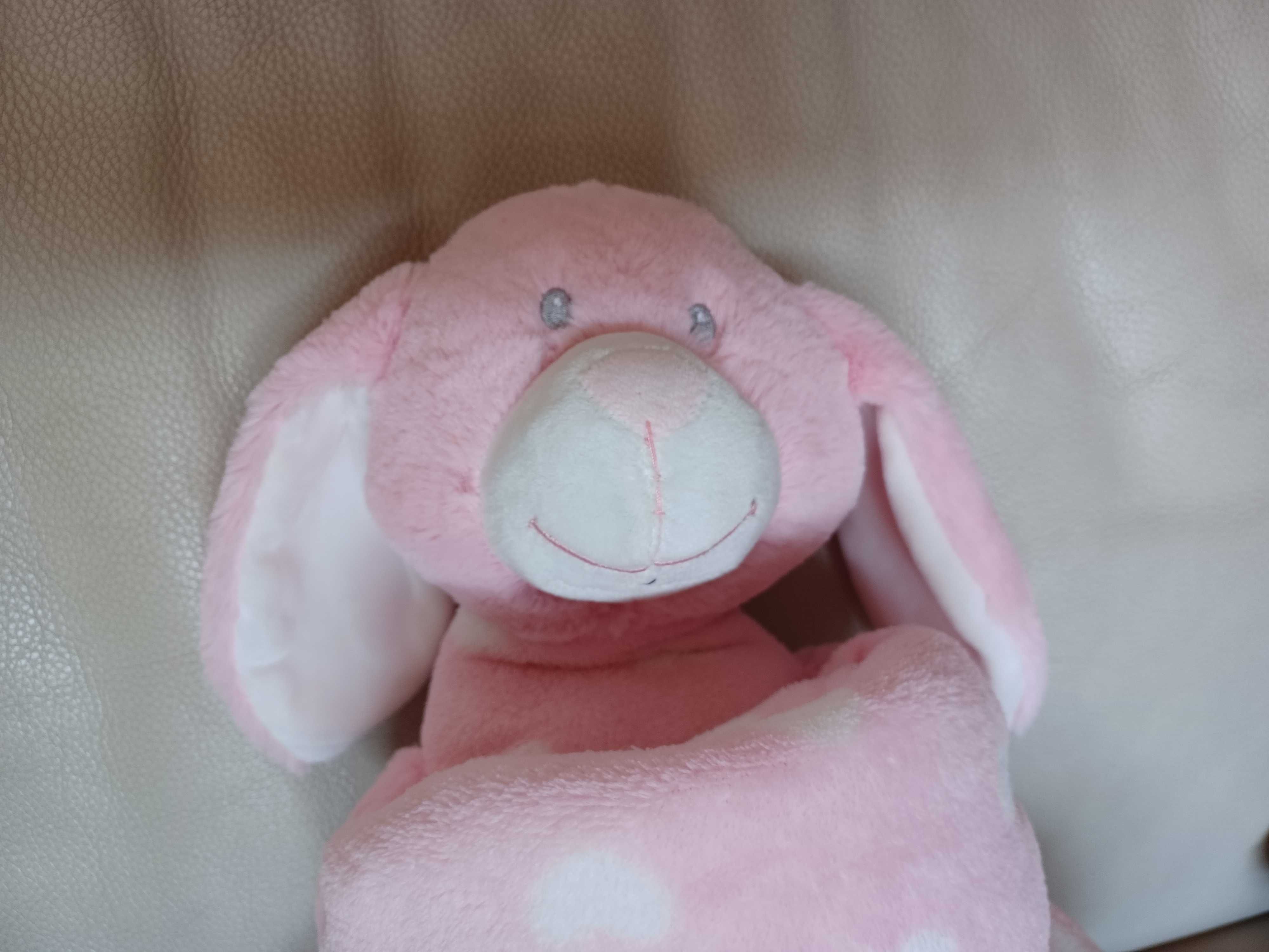 Manta e Almofada Peluche rosa para Bébé