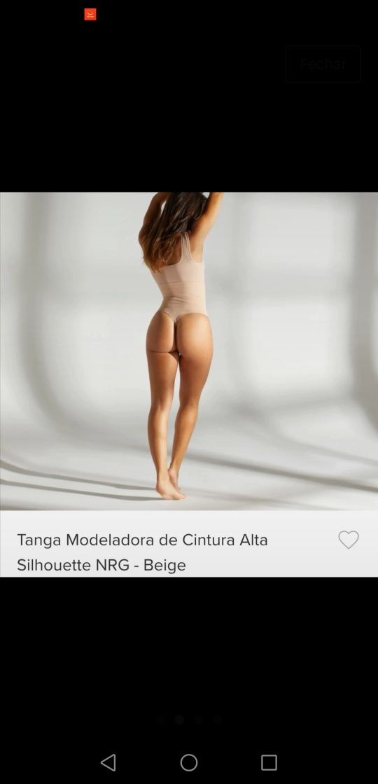 Tanga modeladora cintura alta bege prozis