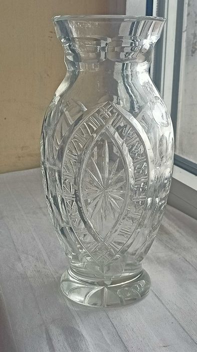 Wazon kryształ szlify na tarczach ceramicznych Irena Inowrocław l60-te