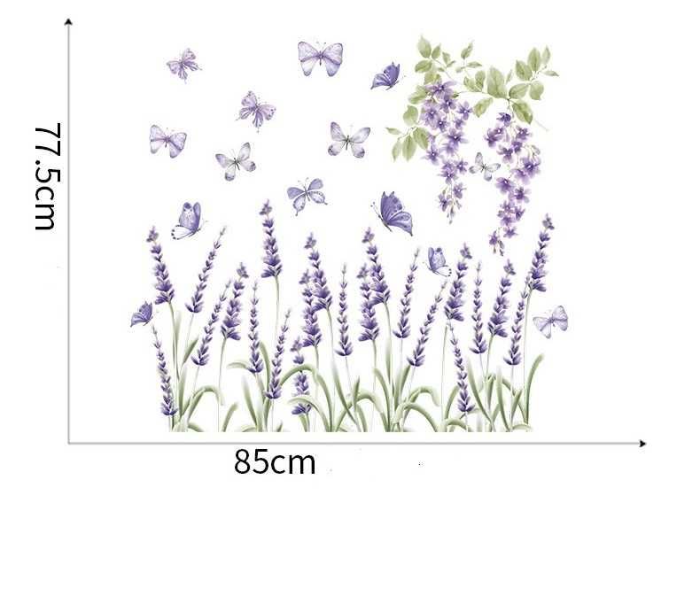 Наклейка на стену виниловая интерьерная  85*77 сиреневый Лаванда