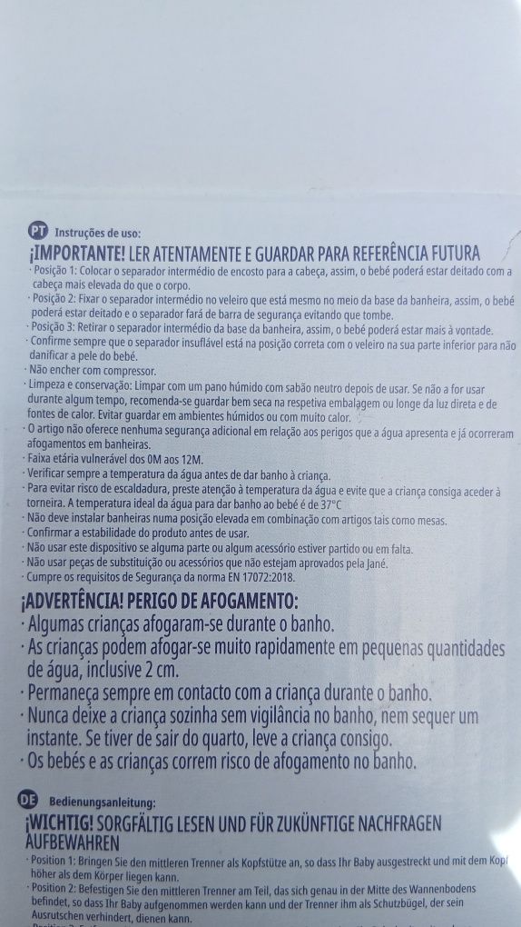 Banheira de bebé insuflável