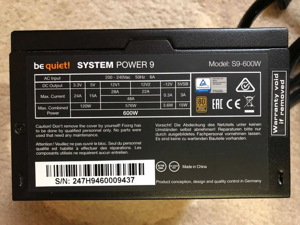 be quiet system power 9 600w