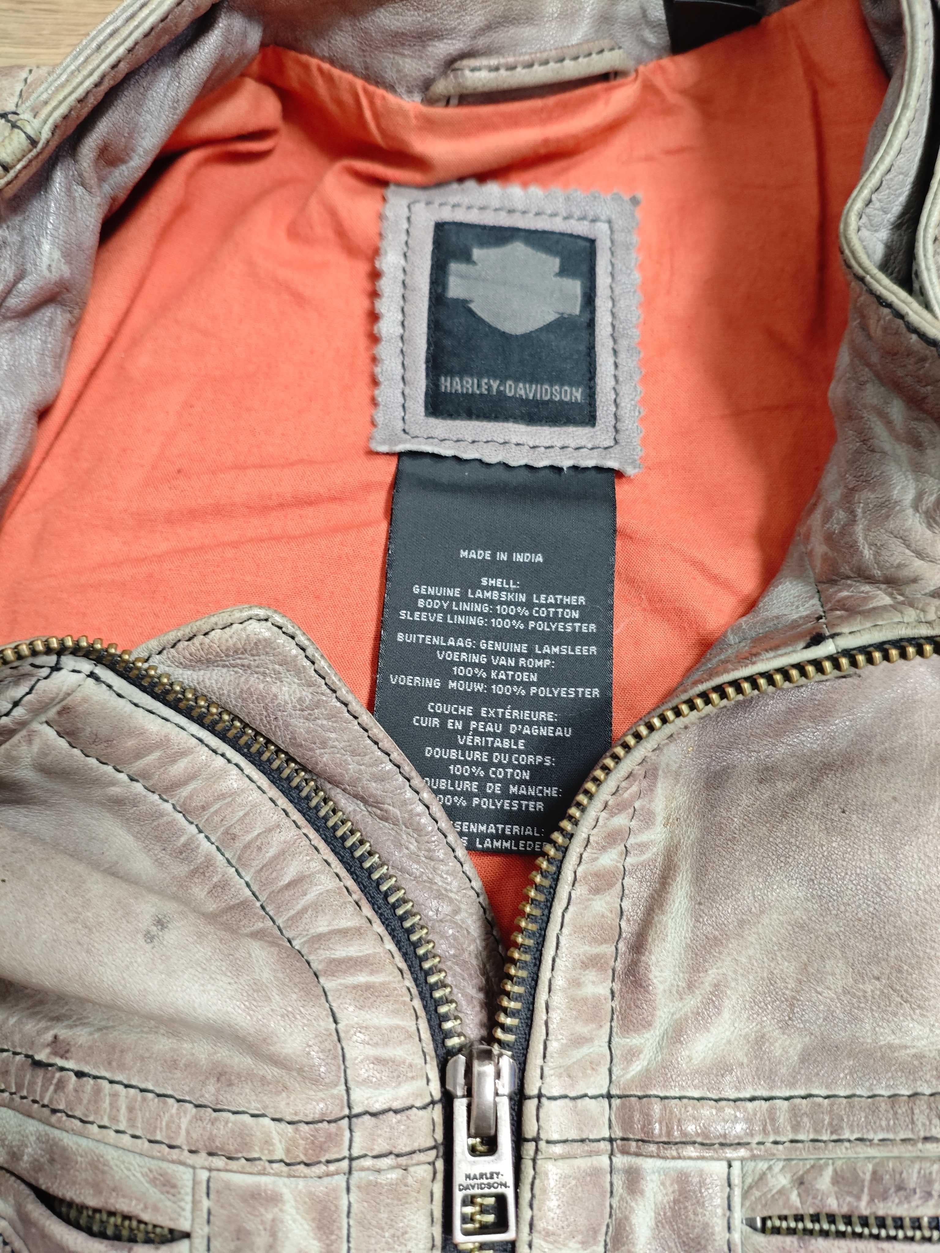 Harley Davidson L / XL куртка чоловіча шкіряна коричневая стиль мото
