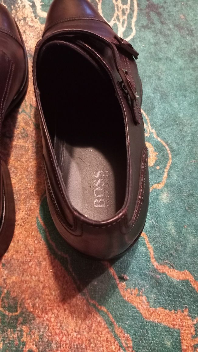 Buty męskie Made in Italy skórzane Boss brązowe rozmiar 8/42-43/