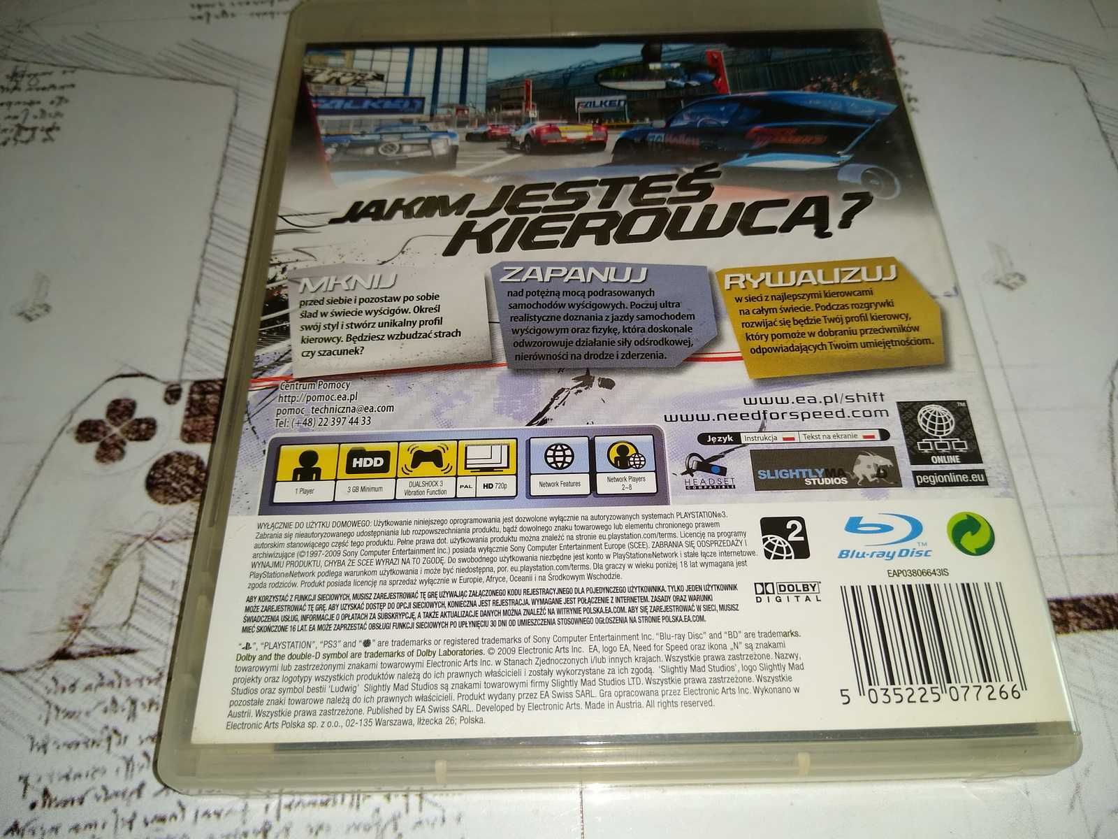 Need For Speed Shift Ps3 polska wersja bez rys