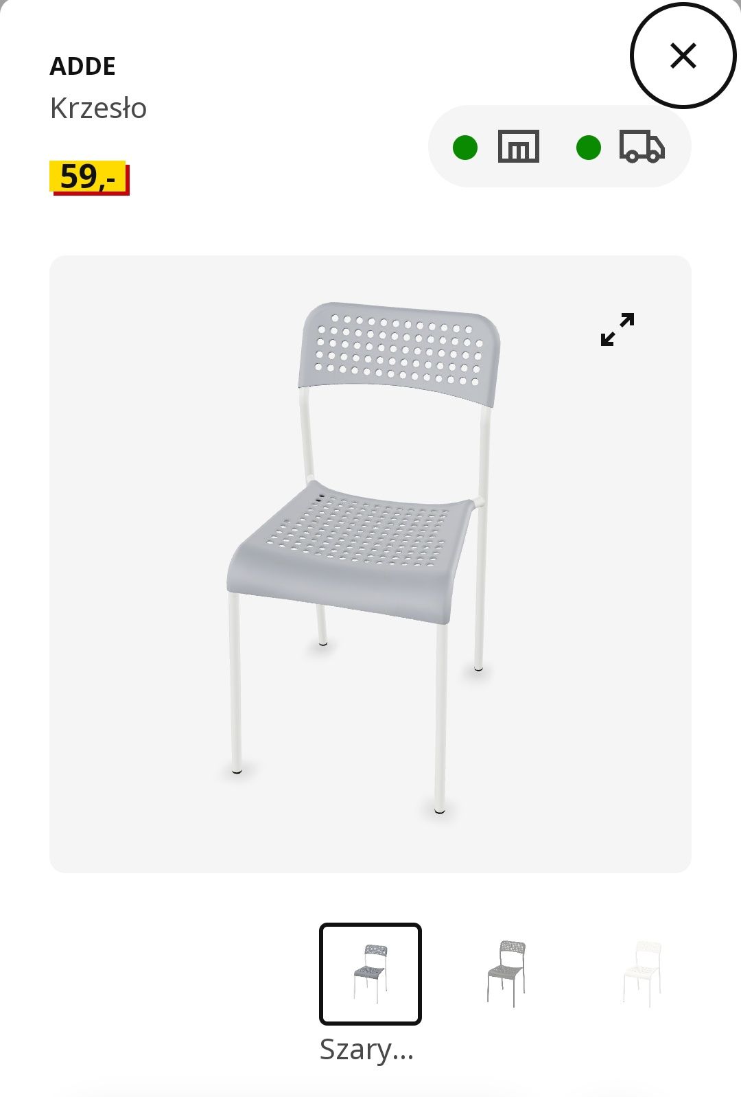 Krzesła Ikea Adde