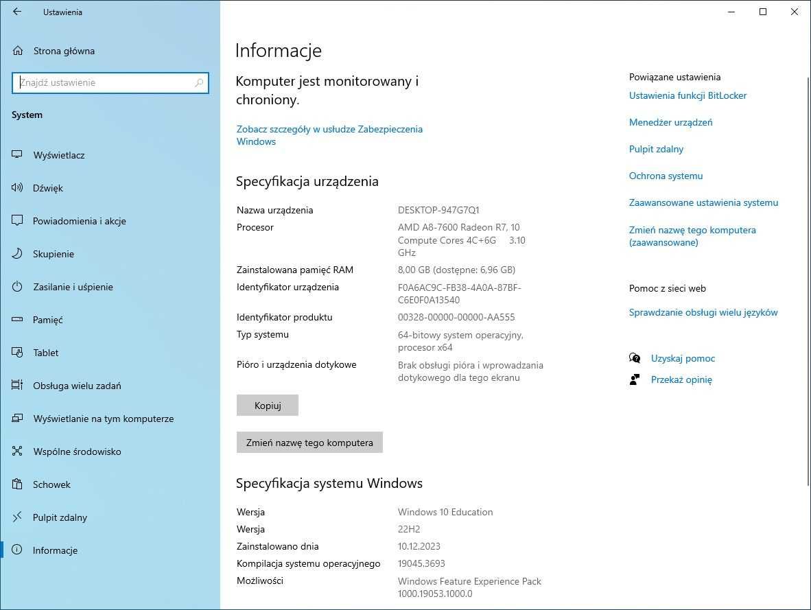 Komputer stacjonarny AMD A8 Quad Core