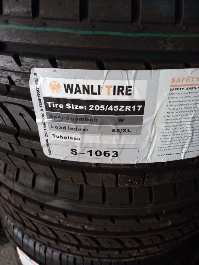 4 pneus Novos 205/45R17 Wanli