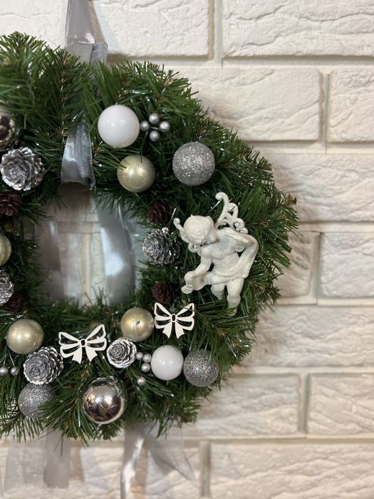 Віночок новорічний, різдвяний декор вінок