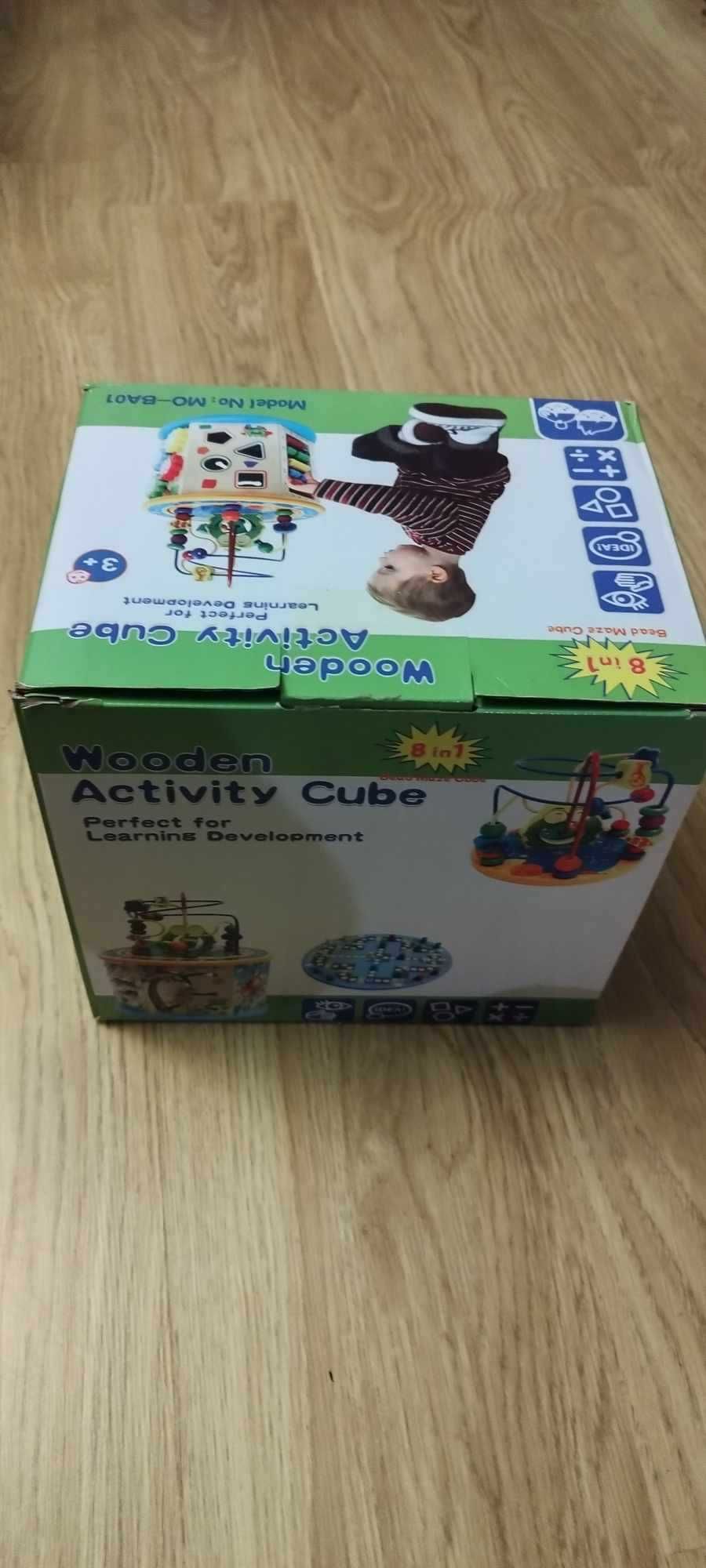 DREWNIANA KOSTKA EDUKACYJNA 8w1 (8 in 1 wooden activity cube)