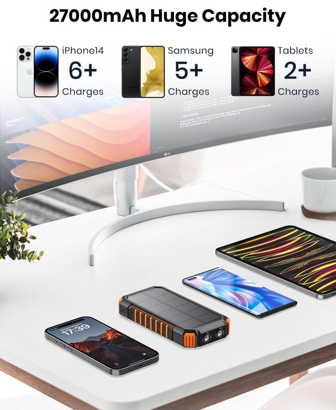 PowerBank Solar 27000mAh