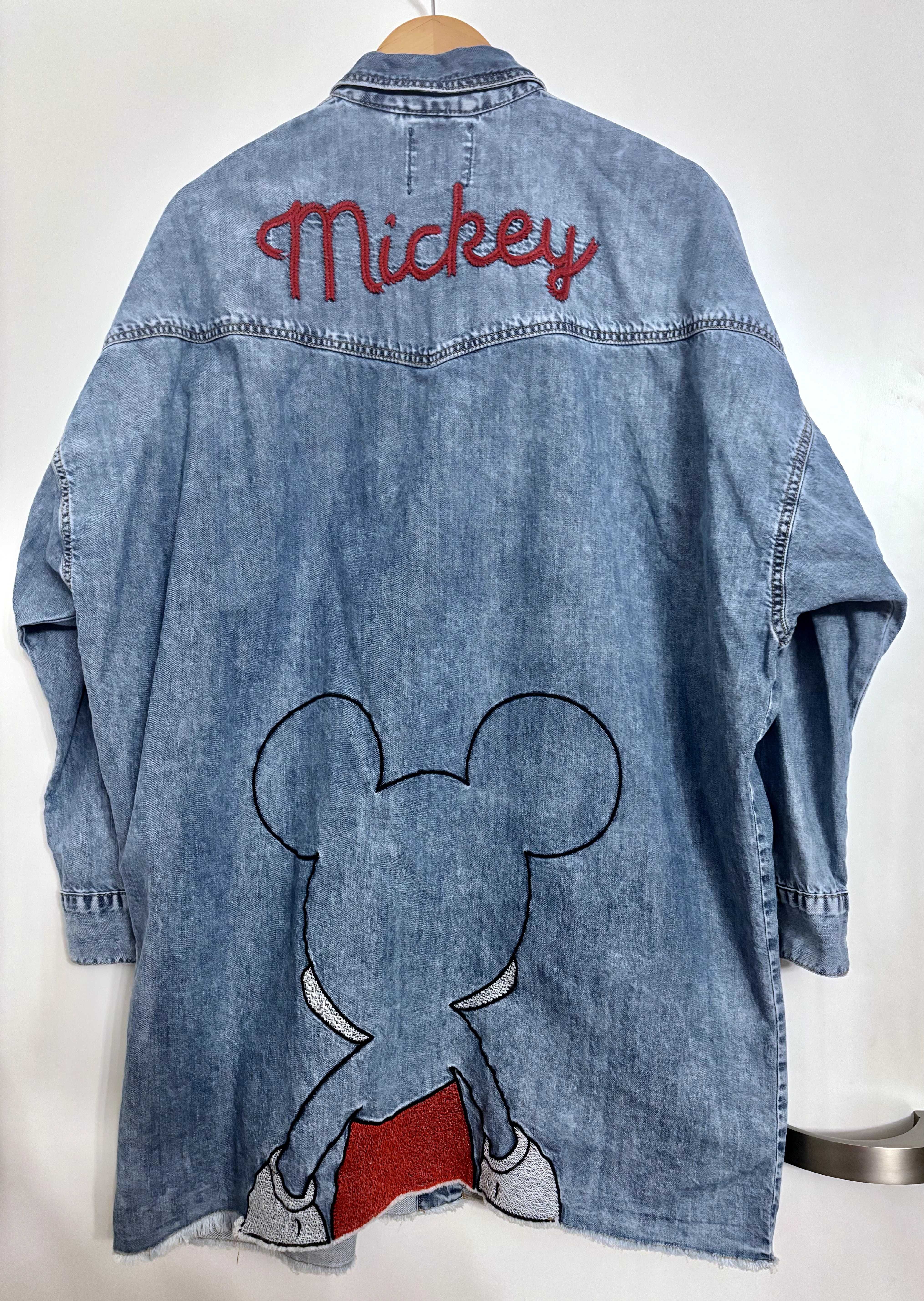 Zara jeansowy, dżinsowy płaszcz z Myszka Miki, Disney Mickey S, M , L