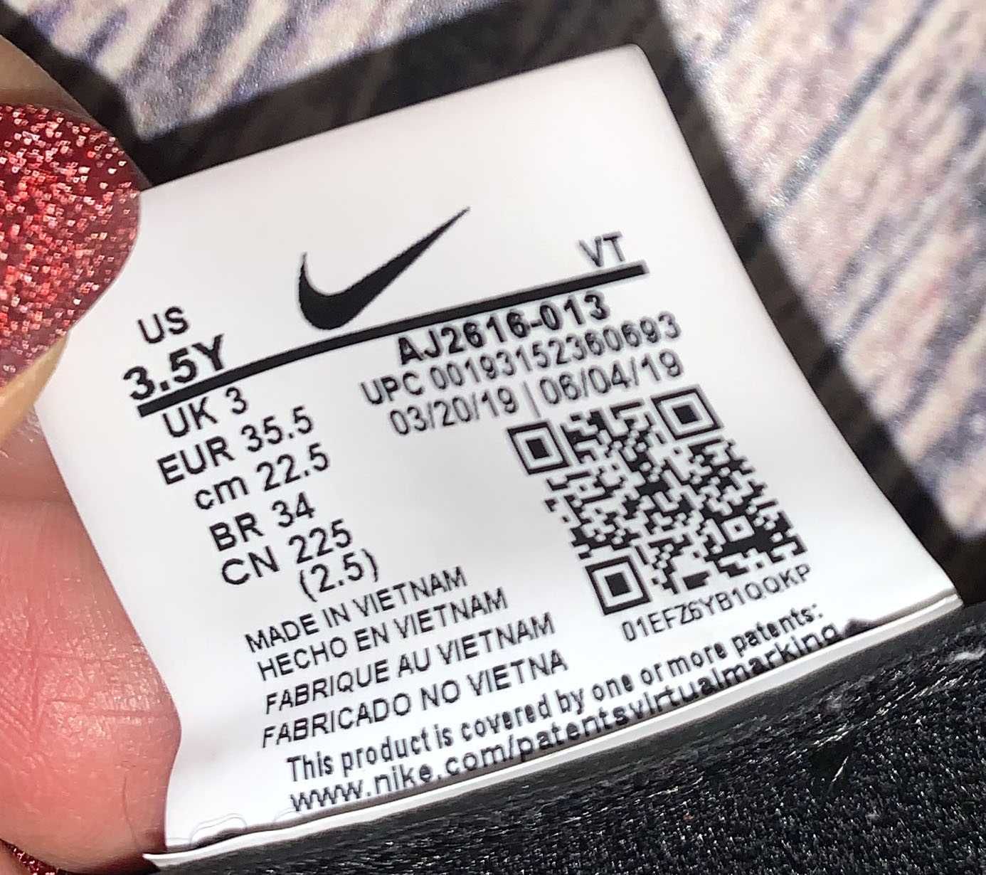 Кроссовки Nike AJ 2616-013 для ребенка, размер 35 (22,5 см)