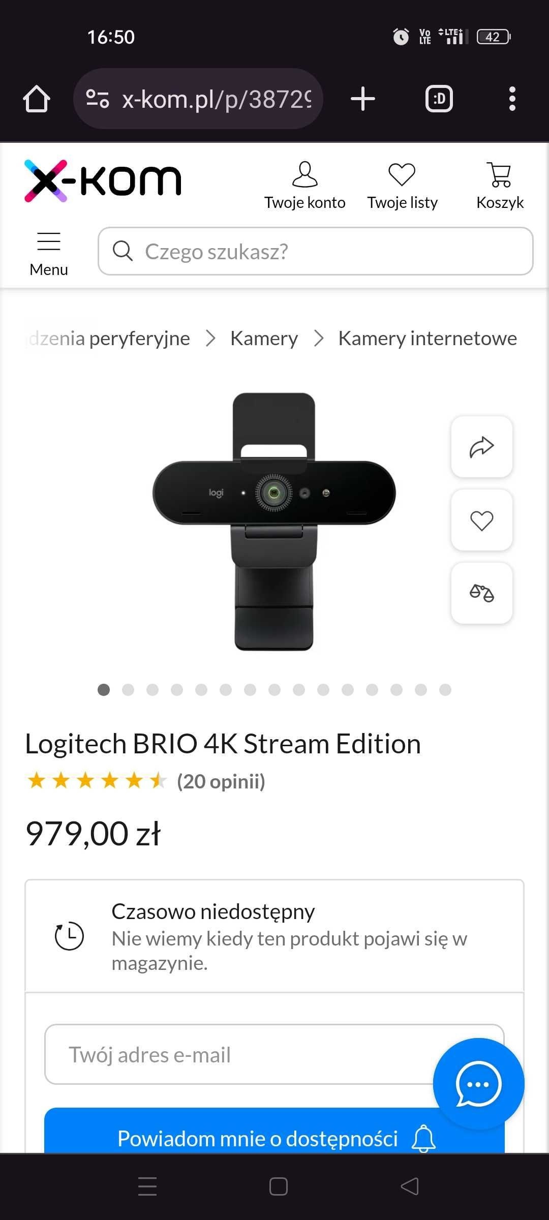 Logitech BRIO 4k stream edition