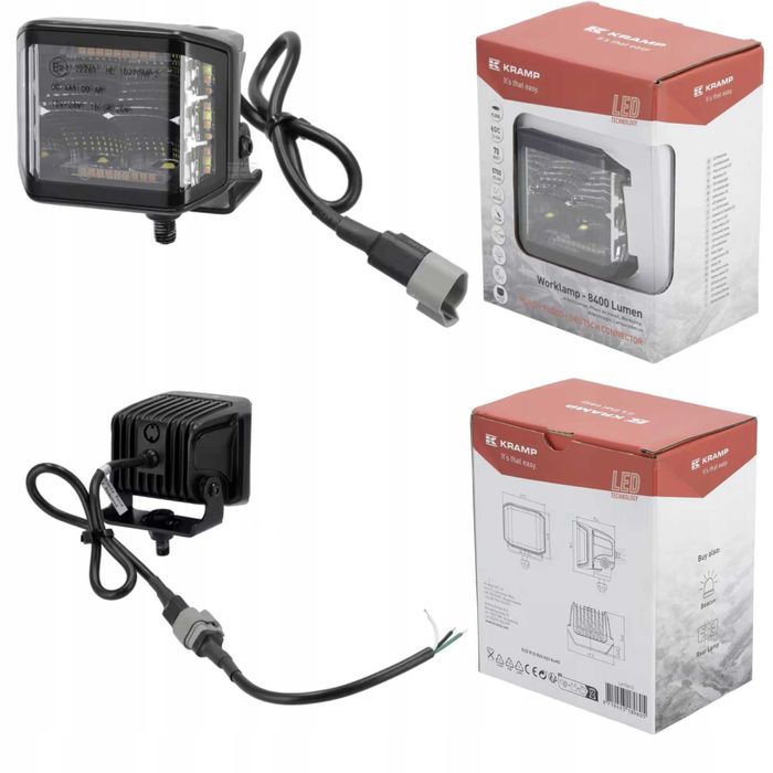 Lampa Robocza Led Biała Pomarańczowa Rozproszona 70w 8400lm 97x77x75mm