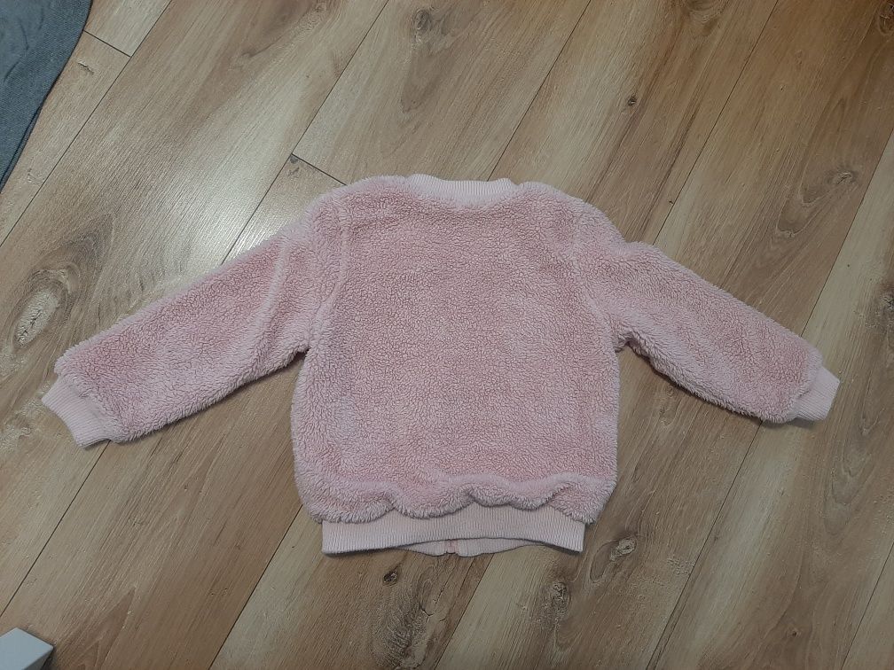Bluza 104 dopodopo wiosna pudrowy róż futerko jak kurtka dziewczynka r