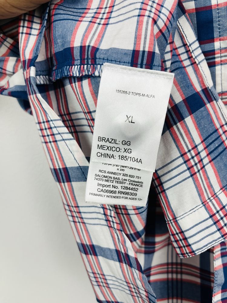 Biała koszula w kratę męska trekkingowa Salomon shirt rozmiar XL fit L