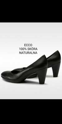 Skórzane buty na obcasie ECCO skóra naturalna Shape 55 Plateau