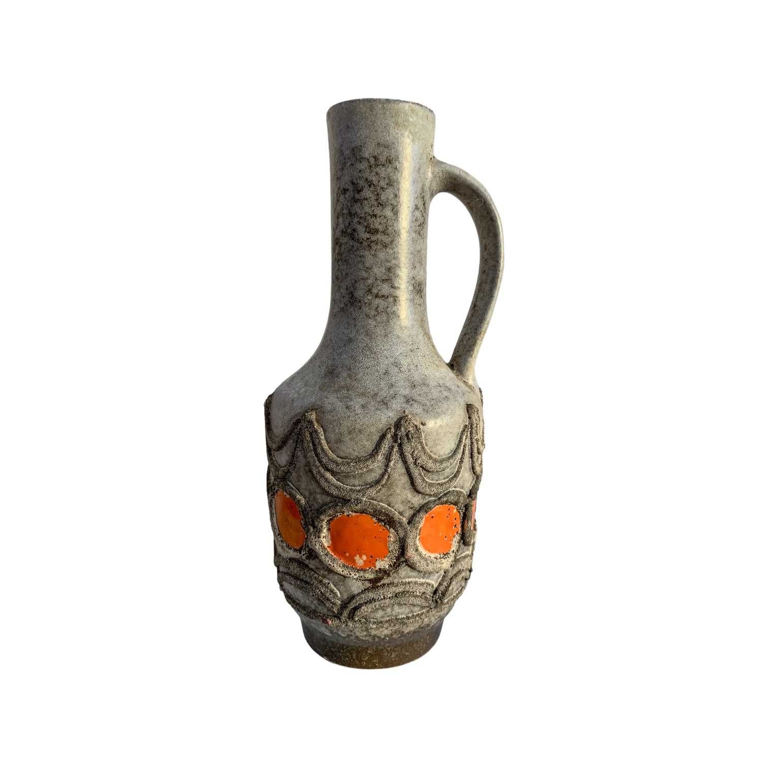 Dzban ceramiczny wazon z uchem vintage retro prl fat lava
