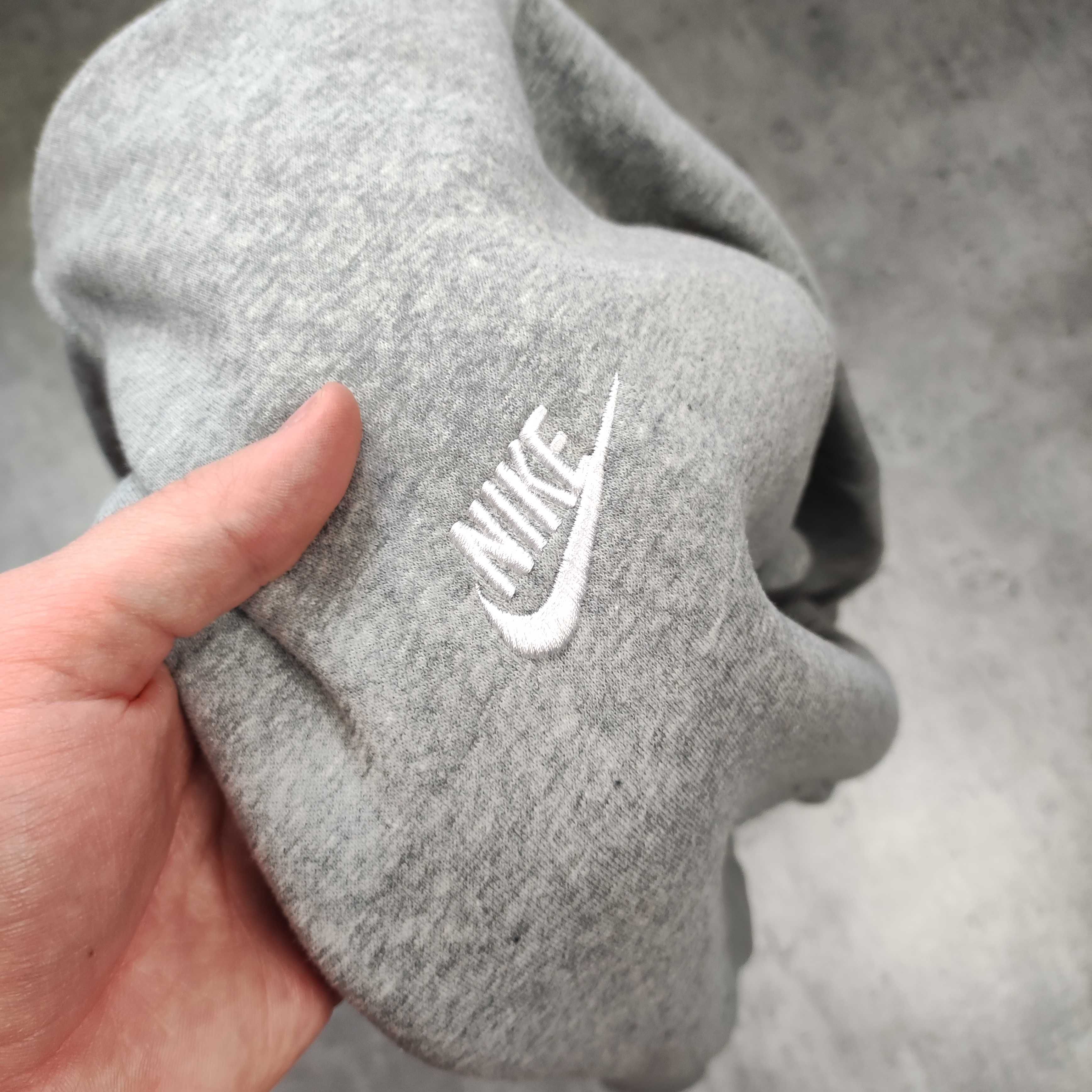 MĘSKA DUŻA Bluza nike XL Szara Bawełna Grubsza Klasyk Hoodie Sportowa