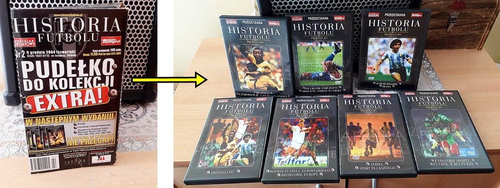 Sport kolekcjonerski zestaw HISTORIA FUTBOLU 7 x DVD - box