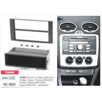 MOLDURA ADAPTADOR PRETO PARA RADIO 1-DIN PARA FORD FOCUS C-MAX S-MAX FUSION TRANSIT FIESTA GALAXY KU