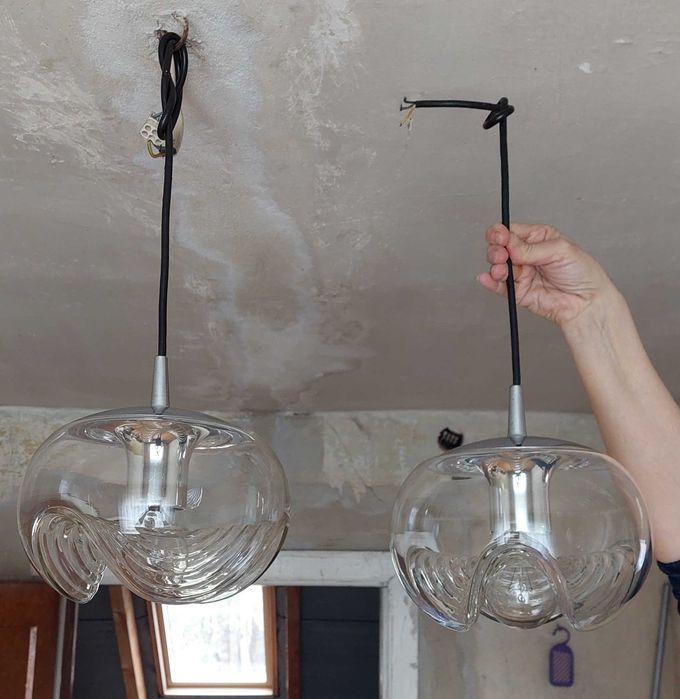 Para lamp sufitowych słynnej serii "Futura", Peill & Putzler, lata 70.