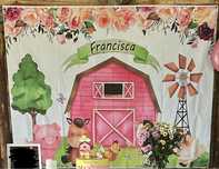 Fundo tela vinil decoracao festa Quinta bandan menina balao