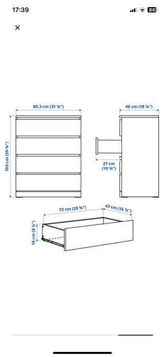 Komoda Malm Ikea biala