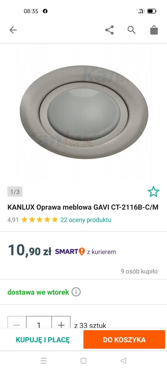 Kanlux oprawa halogenowa meblowa