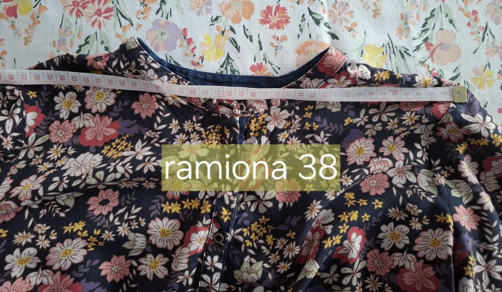 Sukienka / tunika retro romantyczna w kwiaty / wiskoza / roz 38