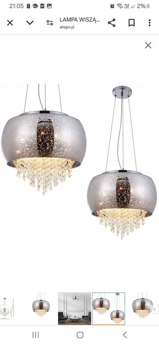Lampa z kryształkami