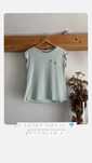 T-shirt damski, na krótki rękaw, elegancka, turkus, bawełniany, S/36
