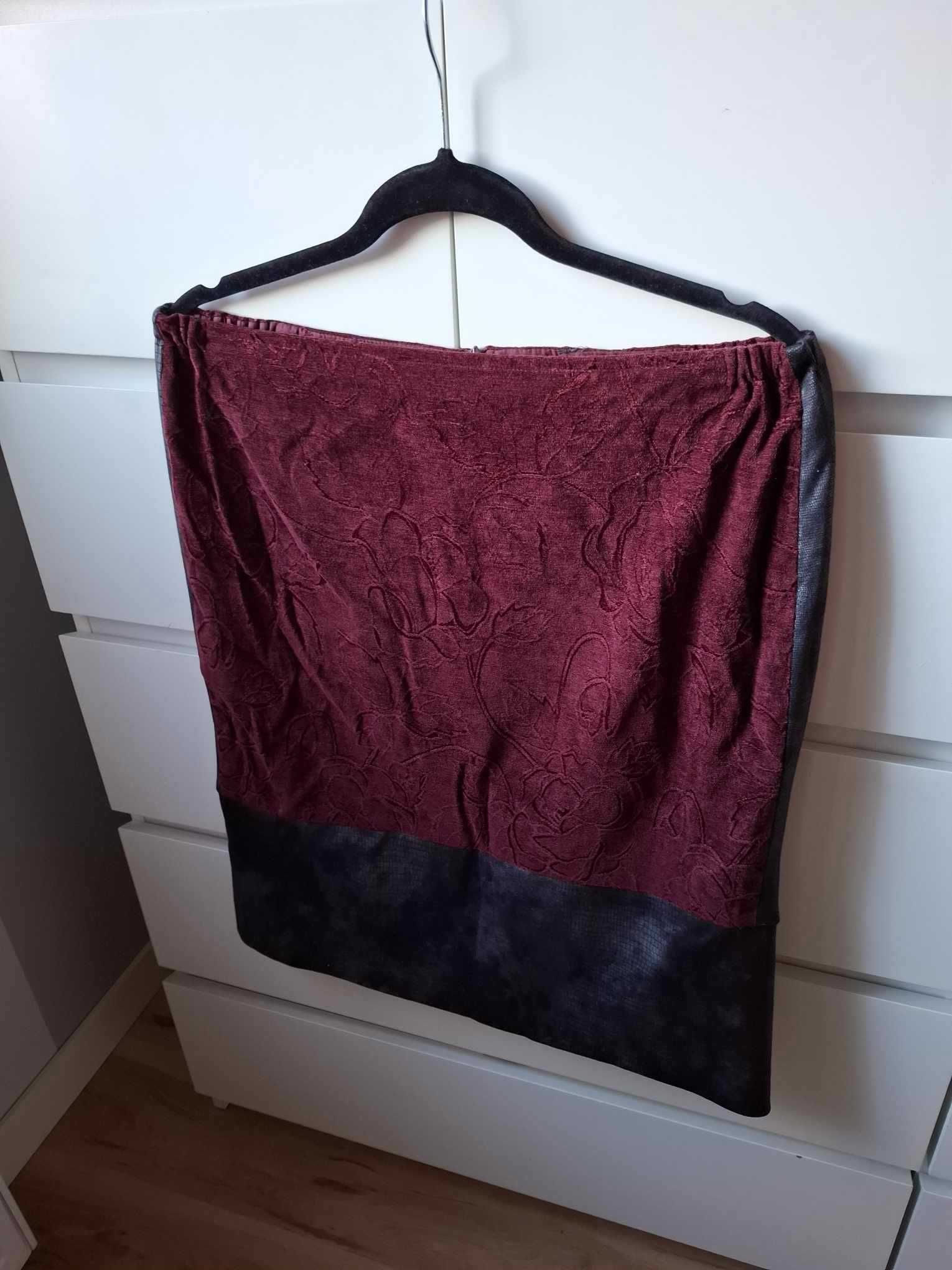 XL Amadeusz bordowa burgundowa spódnica vintage retro bordowy szara