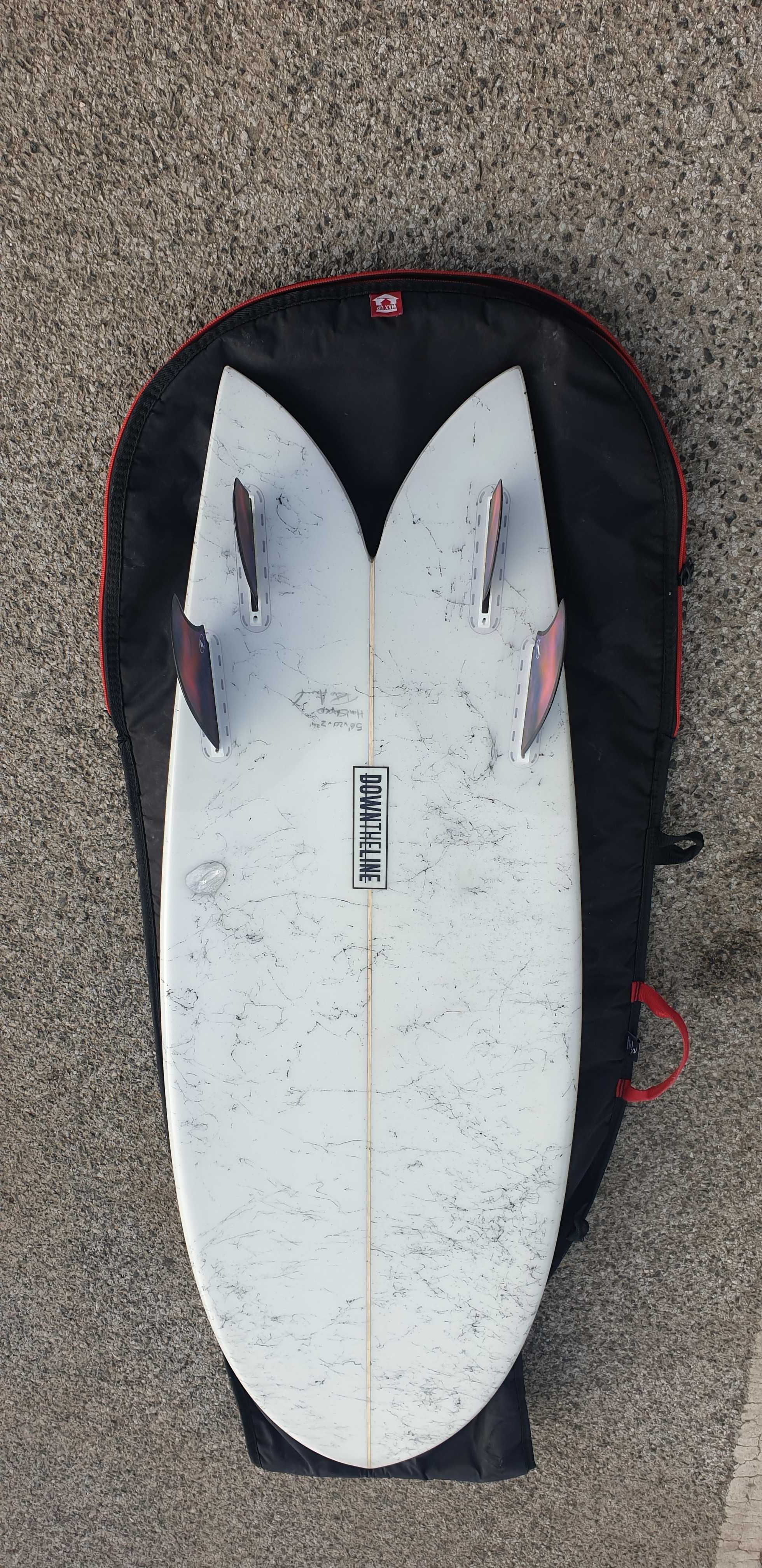 Prancha de surf hand shape fish5.6 40l. icl. quad rob machado seminova