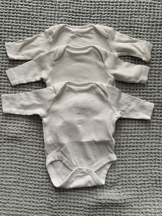 Bawełniane body Next 40-52 3 szt długi rękaw