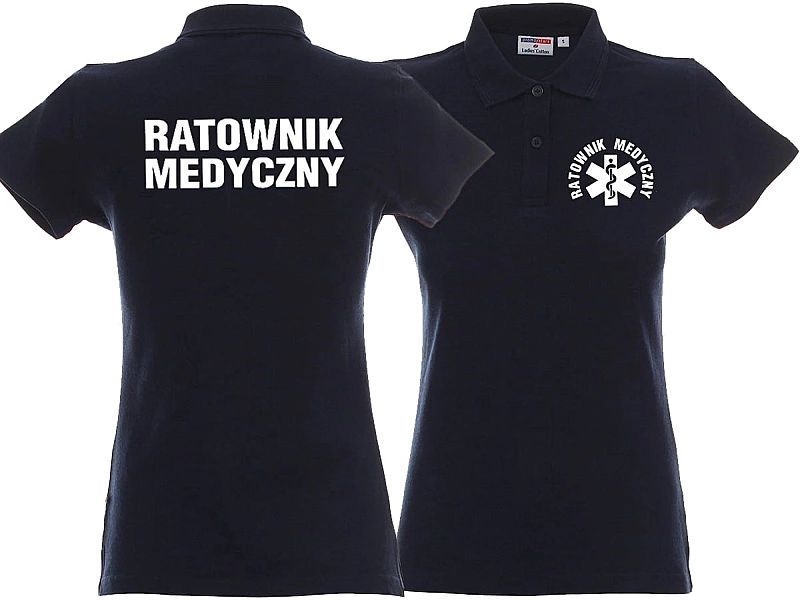 Koszulka Polo damska RATOWNIK MEDYCZNY granatowa (XL)