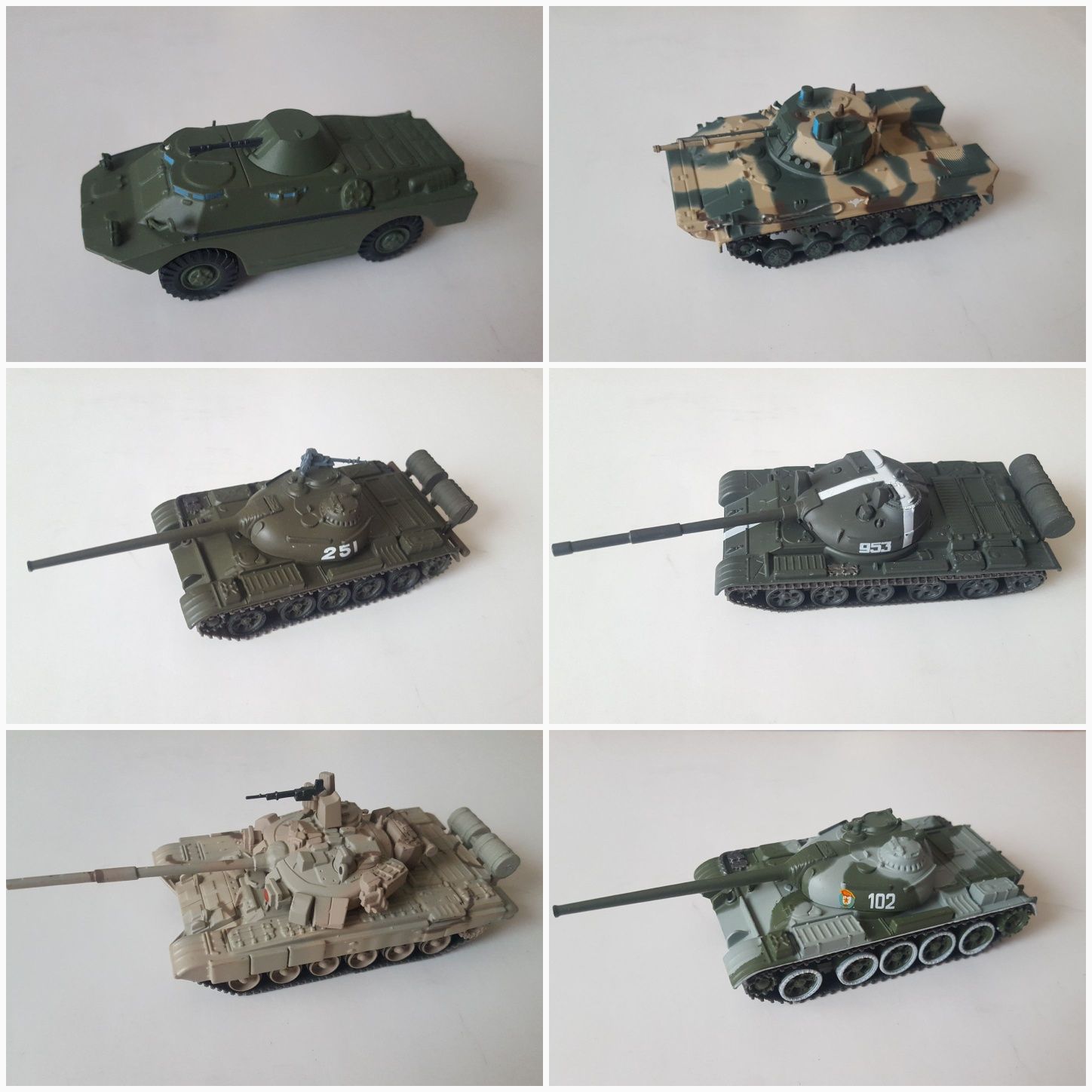 БРДМ-2, БМД-4, Т-54, Т-62, Т-90 1:72 русские танки