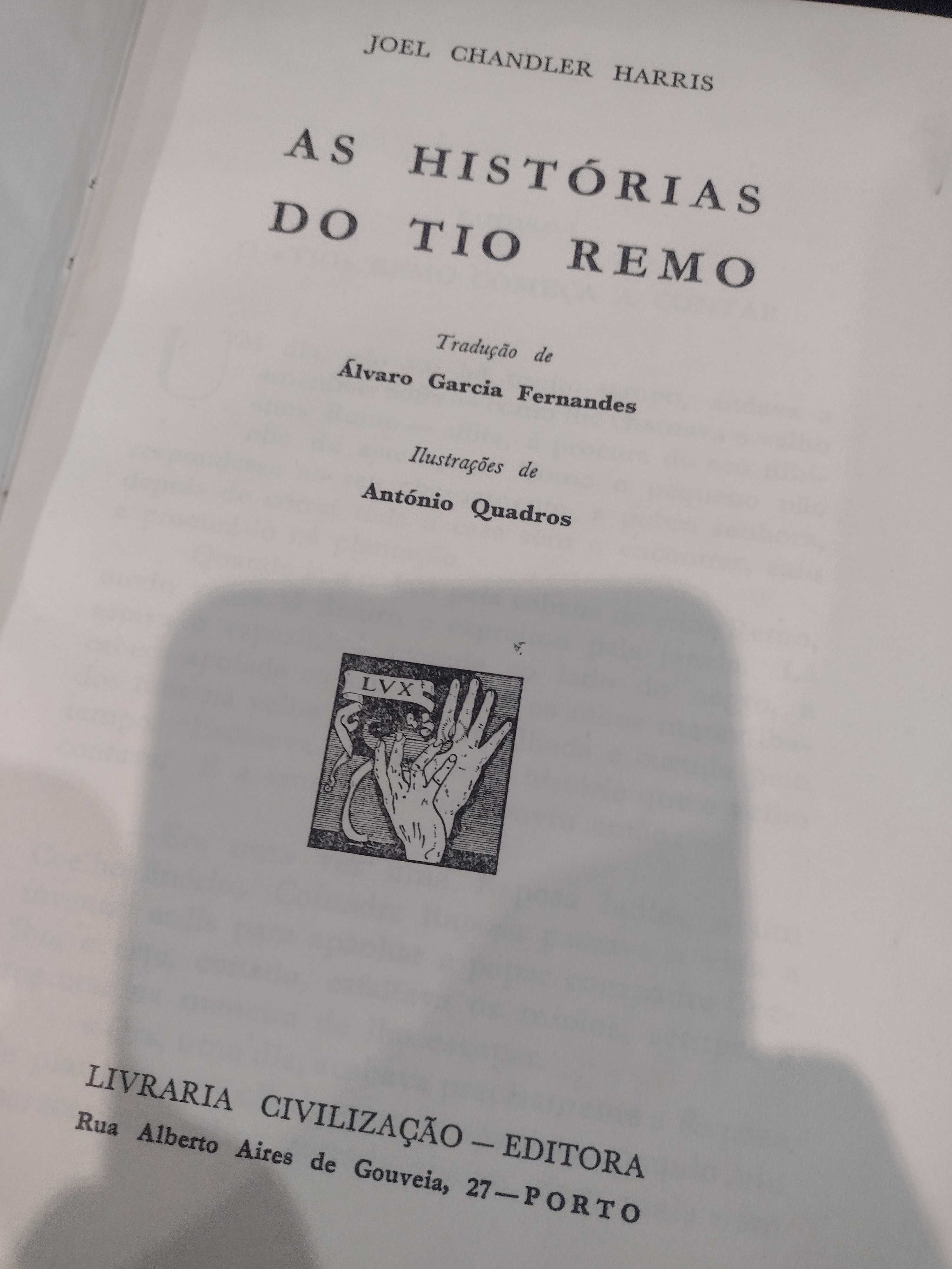 Histórias do Tio Remo 1959 J. C. Harris Ilustrações de António Quadros