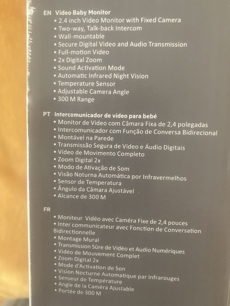 Intercomunicador com Video para Bebe